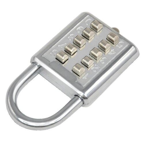 Cadenas à combinaison étanche à 10 chiffres TRIXES ¿ Cadenas durable de 38 mm pour casiers de salle de sport, abris de jardin, armoires et bagages