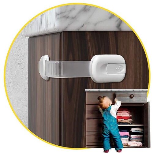 Serrures de sécurité pour enfants Secure Home ¿ Loquets de sécurité réglables pour armoires, tiroirs et plus encore ¿ Installation facile, durables, lot de 14