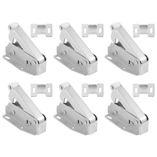 Lot de 6 serrures de porte automatiques haut de gamme ¿ Loquet à ressort invisible pour armoires, tiroirs et appareils électroménagers ¿ Installation facile et fonctionnement silencieux