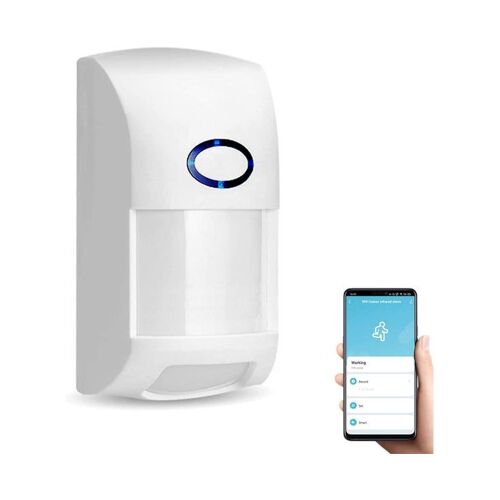 Alarme de sécurité avec détecteur de mouvement Wi-Fi ¿ Surveillance de la maison intelligente avec alertes en temps réel et compatibilité avec l'assistant vocal