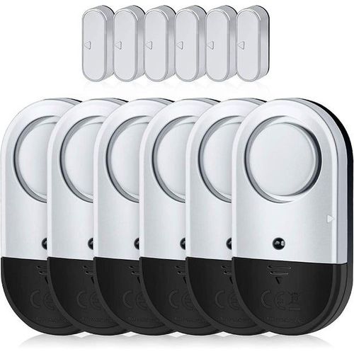 Système d'alarme de sécurité domestique : alarmes de portes et fenêtres pour enfants, animaux et piscine ¿ 120 dB de puissance, installation facile à faire soi-même, lot de 6