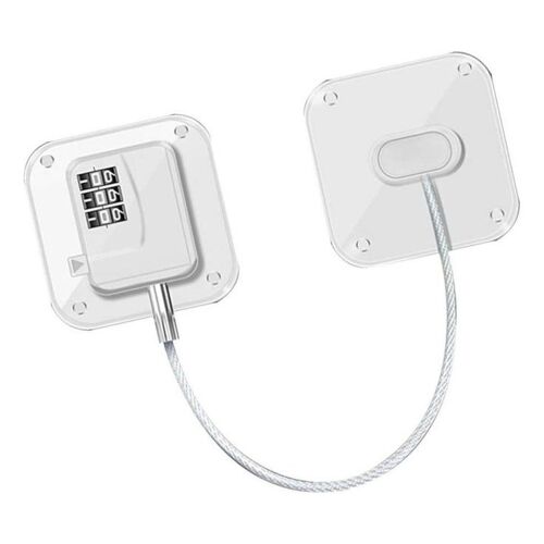 Serrure à fil codée adhésive SecureLock pour réfrigérateurs, armoires et tiroirs - Sans clé, facile à installer, durable et élégante