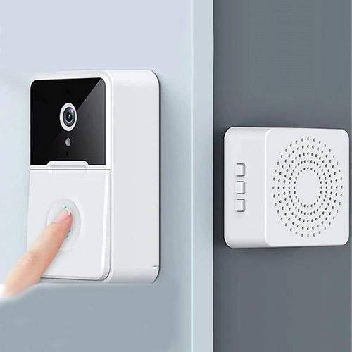 Sonnette vidéo sans fil intelligente avec vision nocturne et carillon - Restez connecté et en sécurité grâce à la communication en temps réel et à la détection de mouvement !