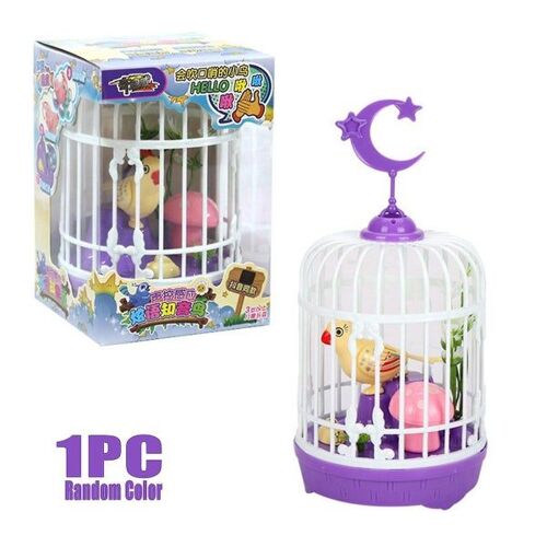 Oiseau jouet interactif parlant dans une cage à oiseaux - Cadeau à commande vocale, éducatif, sûr et amusant pour les enfants