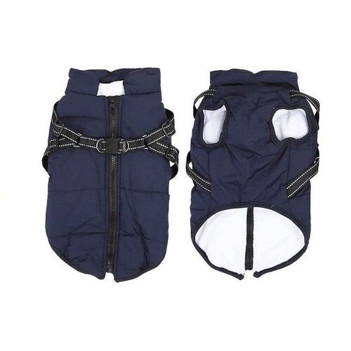Gilet D'hiver Élégant Pour Chien Bleu Marine - Manteau En Coton Sans Manches Pour Chiens De Petite Et Moyenne Taille, Parfait Pour Le Ski Et Les Aventures En Plein Air