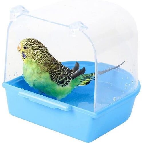 Baignoire Transparente Suspendue Pour Oiseaux - Accessoire De Bain En Acrylique Durable Avec Crochets Pour Perruches, Canaris Et Perroquets