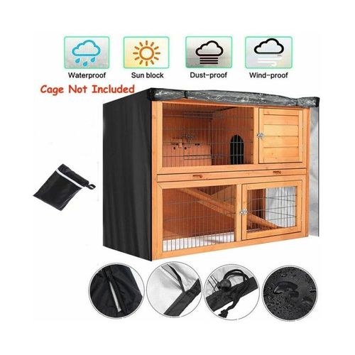 Housse De Protection Imperméable Et Durable Pour Clapier À Lapins 122 X 50 X 105 Cm Avec Ventilation, Fermeture Éclair Et Fenêtre De Visualisation - Protège De La Pluie Et De La Poussière