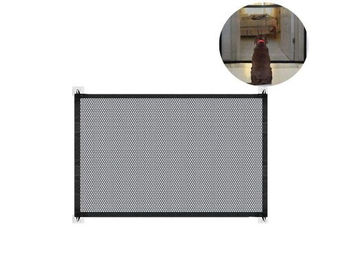 Barrière De Sécurité Pliable Magic Gate Pour Chiens ¿ Barrière En Maille Portable Pour Animaux Et Enfants, Installation Facile, Design Compact, 110 Cm X 72 Cm