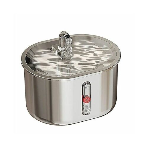 Fontaine À Eau Pour Chat En Acier Inoxydable De Qualité Supérieure 2,5 L ¿ Alimentation Usb, Silencieuse, Facile À Nettoyer, Triple Filtration Pour Une Hydratation Saine