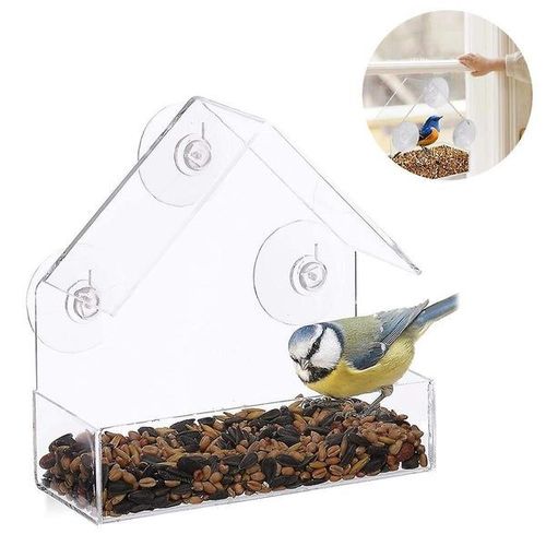 Mangeoire À Oiseaux Transparente Pour Fenêtre Avec Ventouses Puissantes ¿ Attire Les Pinsons Et Autres Oiseaux, Facile À Installer, Résistante Aux Intempéries, Idéale Pour Tous Les Âges