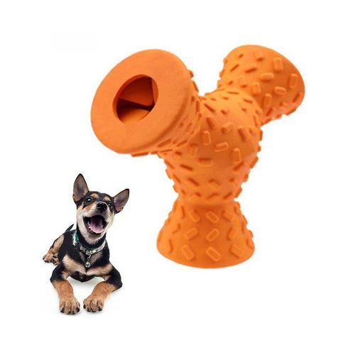 Balle À Friandises Interactive Pour Chien ¿ Puzzle Iq Avec 3 Trous Pour La Distribution De Nourriture, Caoutchouc Durable, Bienfaits Dentaires, Amusant Pour Les Chiens De Petite Et Moyenne Taille