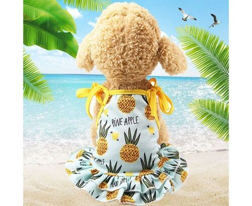 Tenue Pour Animaux De Compagnie Pineapple Paradise - T-Shirt Et Jupe Élégants Pour Chiens Et Chats - Parfait Pour Les Journées À La Plage Et Les Promenades Décontractées