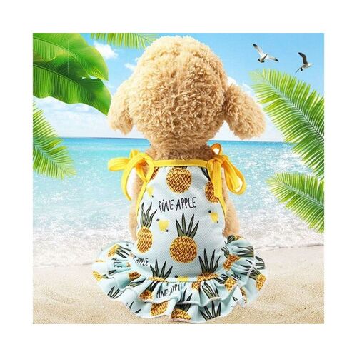 Tenue Pour Animaux De Compagnie Pineapple Paradise - T-Shirt Et Jupe Élégants Pour Chiens Et Chats - Parfait Pour Les Journées À La Plage Et Les Promenades Décontractées