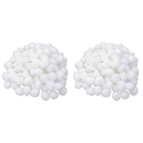 Lot De 2 Boules Filtrantes Blanches De 500 G Pour Piscines, Étangs Et Aquariums. Fibres De Haute Qualité, Faciles À Nettoyer Et Filtration Efficace.