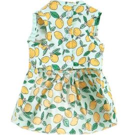 Charmante Robe D'été Pour Chien À Imprimé Citron - Robe D'été Élégante Pour Animaux De Compagnie Avec Noeud, Confortable Et Facile À Porter Pour Toutes Les Occasions