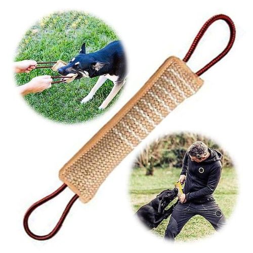 Coussin De Dressage Pour Chien En Jute Durable ¿ Jouet Interactif À Tirer Pour L'agilité Et Le Lien, 32 Cm X 8 Cm, Sûr Et Écologique