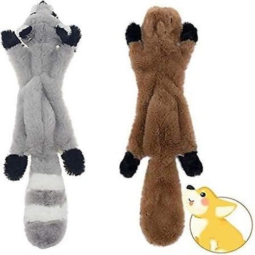 Ensemble De Jouets À Mâcher Interactifs En Peluche Pour Chiens - 2 Jouets Couineurs Pour Chiens De Petite Et Moyenne Taille - Raton Laveur Et Écureuil - Sûr, Engageant Et Amusant