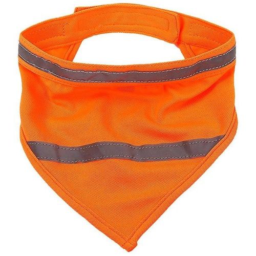 Bandana Réfléchissant Pour Chien - Écharpe En Polyester Élégante Et Sûre Pour Les Aventures En Plein Air, Orange Fluo, Confortable Et Lavable En Machine