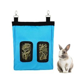 Sac D'alimentation En Foin Durable Pour Lapins Et Cochons D'inde - Conception À Double Couche, Installation Facile, Support Amovible, 3 Couleurs, Parfait Pour Les Petits Animaux