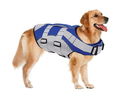 Gilet De Sauvetage Réfléchissant Pour Animaux De Compagnie ¿ Taille M ¿ Bleu Marine, Gilet De Sauvetage Réglable Pour Activités Aquatiques En Toute Sécurité