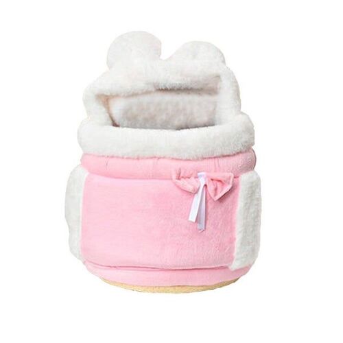 Sac À Dos De Transport Pour Animaux De Compagnie En Peluche Rose Douillet Avec Poche Chauffe-Mains - Taille M Pour Petits Animaux