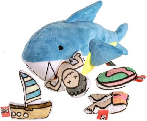 Jouet Interactif En Peluche Pour Chien En Forme De Requin À Cache-Cache - Puzzle Couineur Et Froissé Durable Avec 4 Adorables Jouets En Peluche Pour Un Plaisir Sans Fin