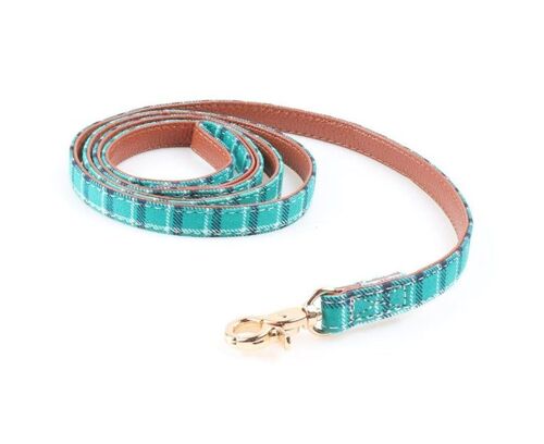 Collier Élégant Et Réglable En Cuir Pour Chien, Laisse De 1,20 M Avec Clochette ¿ Confortable Et Durable Pour Les Promenades Quotidiennes ¿ Vert