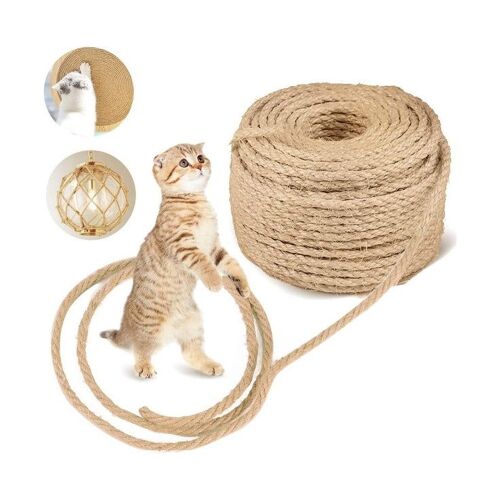 Corde En Sisal Naturel De Qualité Supérieure Pour La Réparation Des Arbres À Chat ¿ 6 Mm D'épaisseur, 15 M De Long, Écologique Et Durable Pour Les Griffoirs Et Les Projets De Bricolage