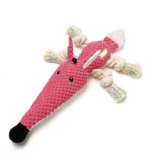 Jouet Interactif En Peluche Pour Chien Avec Couineur ¿ Noeud Anti-Morsure Pour Les Molaires Des Chiots, Soulage L'ennui Et Favorise La Santé Dentaire