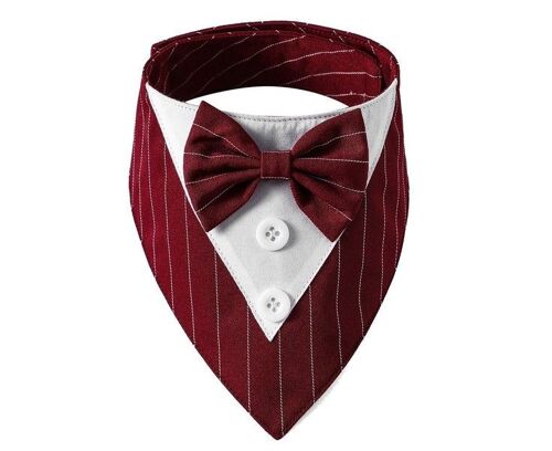 Bandana Et Collier Noeud Papillon Pour Chien De Mariage - Costume Élégant Et Ajustable Pour Anniversaires Et Occasions Spéciales - Tailles Xs À L