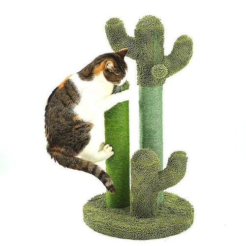 Arbre À Chat Cactus Vibrant Avec Griffoir En Sisal, Jouets Suspendus Et Base En Peluche - Parfait Pour Les Chatons Et Les Chats Adultes