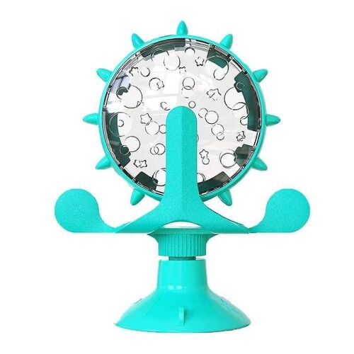 Moulin À Vent Interactif Pour Chat ¿ Mangeoire Rotative Avec Cloche, Matériau Tpr Sûr, Base À Ventouse, Parfait Pour Les Chats Et Chatons D'intérieur