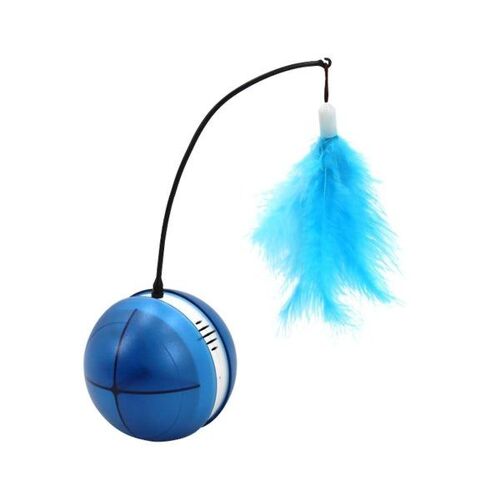 Balle De Jeu Interactive À Led Pour Chat Avec Plume Et Son - Balle De Jeu À Roulement Automatique Pour Animaux De Compagnie Pour Un Plaisir Félin Captivant