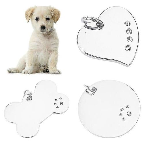 Médaille D'identification Personnalisée En Forme D'os De C?ur Pour Chien - Pendentif D'identification Gravé Personnalisé Pour Animaux De Compagnie - Décoration De Collier Élégante - Durable Et Antirouille