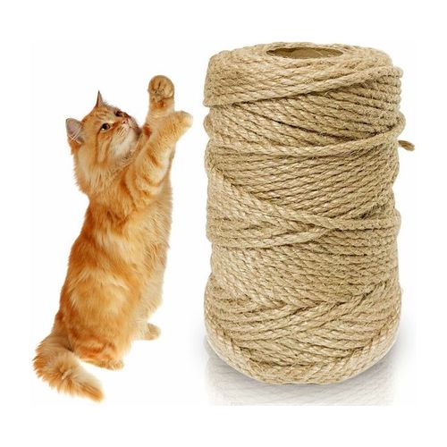 Corde En Sisal Naturel Pour Arbres À Chat - 5 Mm X 50 M. Écologique, Durable, Idéale Pour Les Projets De Bricolage Et Les Jeux Avec Les Chats.