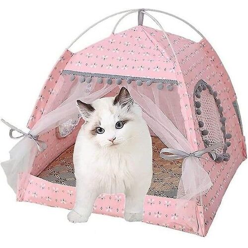 Tente D'été Confortable Pour Chat Yunnasi - Lit Grotte Élégant Pour Chats, Doux Et Respirant, Idéal Pour La Détente Et La Décoration Intérieure, 38 X 38 X 36 Cm