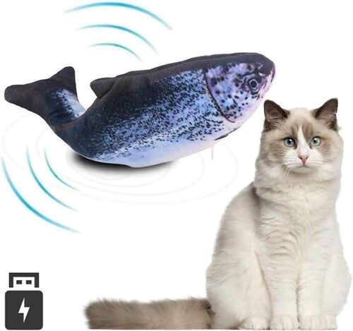 Jouet Pour Chat En Forme De Poisson Électrique Réaliste - Rechargeable Par Usb, Durable, Rempli D'herbe À Chat, Facile À Nettoyer, Parfait Pour Un Jeu Captivant