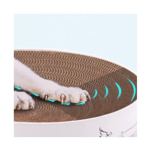 Arbre À Chat Rond En Carton Ondulé ¿ Un Espace De Détente Confortable Et Polyvalent Pour Gratter, Faire La Sieste Et Protéger Les Articulations