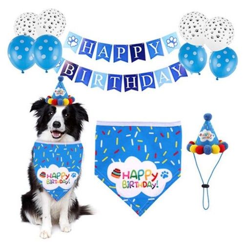 Adorable Ensemble Bandana D'anniversaire Et Chapeau De Fête Pour Chien - Célébrez La Journée Spéciale De Votre Animal Avec Style