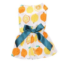 Charmante Robe D'été Jaune Pour Chien Avec Noeud Papillon ¿ Vêtement Élégant Sans Manches Pour Animaux De Compagnie, Pour Des Sorties Élégantes Et Des Occasions Spéciales