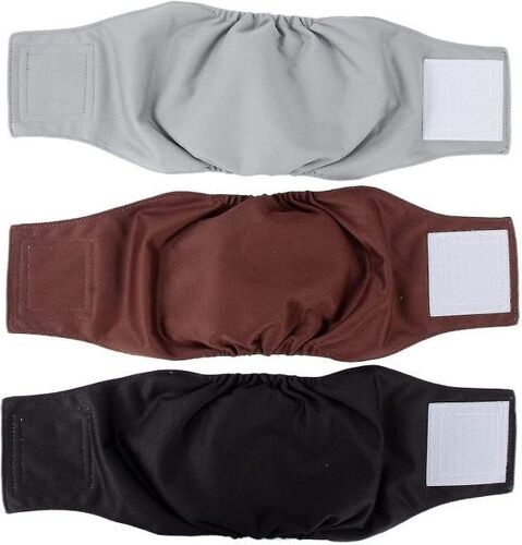 Couches Lavables Comfort Fit Pour Chiens Mâles - Bandes Ventrales Réutilisables Pour L'incontinence Et Le Dressage (Lot De 3) - Anti-Fuites Et Écologiques