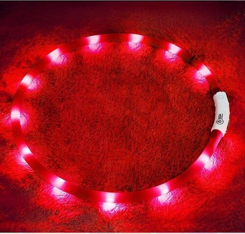 Collier Led Rechargeable Par Usb Pour Chien - Lumineux, Personnalisable, Résistant À L'eau, 3 Modes Pour Une Sécurité Et Une Visibilité Nocturnes