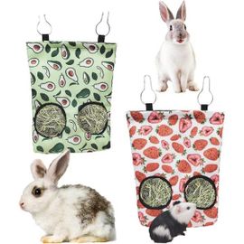 Adorables Sacs À Foin Pour Petits Animaux, Lot De 2 - Durables, Faciles À Accrocher, Parfaits Pour Les Lapins, Les Cochons D'inde Et Plus Encore