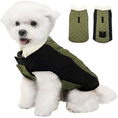 Manteau D'hiver Réfléchissant Et Réversible Pour Chien Avec Col En Fourrure - Chaud, Élégant Et Confortable Pour Toutes Les Races