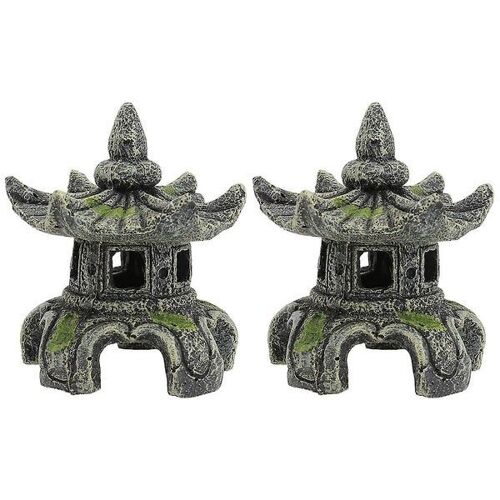 Figurines De Méditation Zen Garden - 2 Pièces Pour Décoration D'aquarium, Résine De Haute Qualité, Sans Danger Pour L'eau Douce Et L'eau Salée, Esthétique Sous-Marine Apaisante