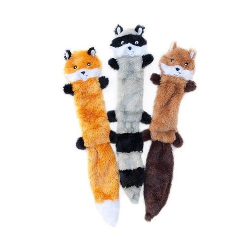 Lot De 3 Jouets En Peluche Couineurs Pour Chien Miserwe Sans Rembourrage - Renard, Raton Laveur Et Écureuil Pour Un Jeu Interactif Et Amusant
