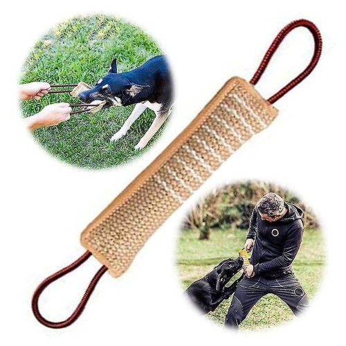 Jouet À Tirer En Jute Durable Pour Chien ¿ Coussin Interactif Pour L'entraînement Et Le Jeu, Sans Danger Pour Les Dents, Idéal Pour Le Tir À La Corde, 32 Cm De Long