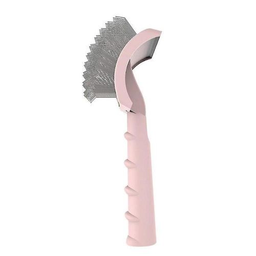 Peigne Et Décapant De Toilettage Haut De Gamme Pour Grands Chiens ¿ Acier Inoxydable, Ergonomique, Doux Pour La Peau, Réduit La Perte De Poils, Rose