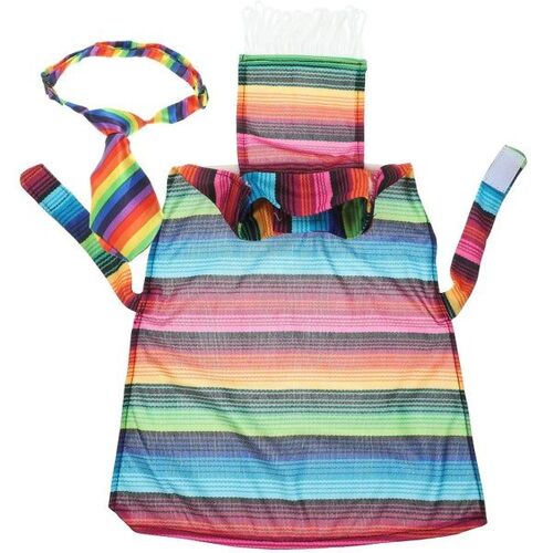 Poncho Mexicain Vibrant Pour Chien ¿ Tenue Ajustable Pour Fêtes Et Célébrations ¿ Vêtement Pour Chien Adorable Et Confortable