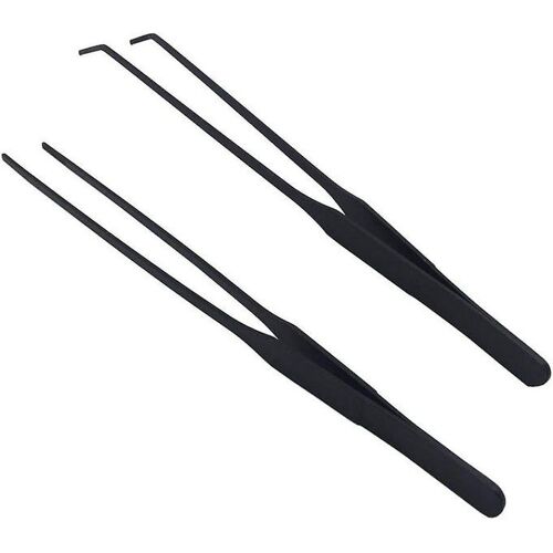 Ensemble De Pinces À Épiler En Acier Inoxydable Pour Aquarium - 2 Pièces, Droites Et Courbes, Pour La Plantation, L'alimentation Et L'entretien